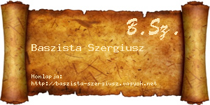 Baszista Szergiusz névjegykártya
